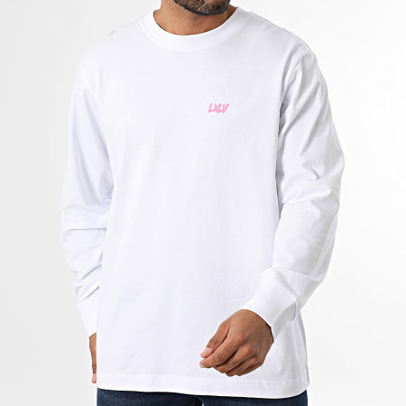 Luxury Lovers - Camiseta de manga larga South Beach Motors Club Blanco Rosa