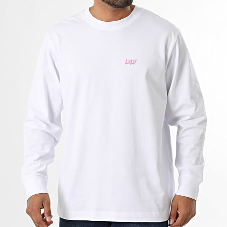 Luxury Lovers - Camiseta de manga larga South Beach Motors Club Blanco Rosa