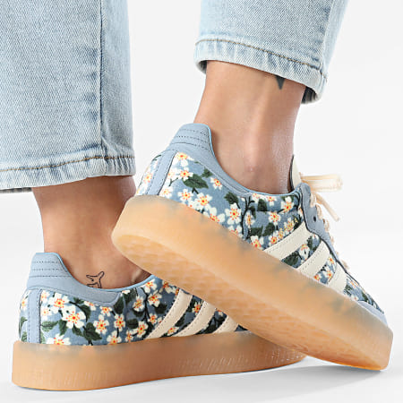 Adidas Originals - Zapatillas Mujer Sambae W JQ6046 Crème Blanca Tactile Azul Dorado Metálico