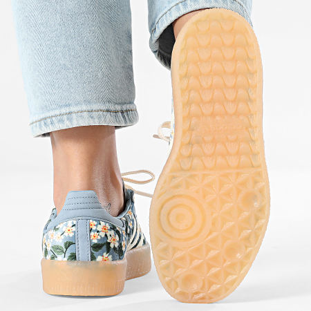 Adidas Originals - Zapatillas Mujer Sambae W JQ6046 Crème Blanca Tactile Azul Dorado Metálico