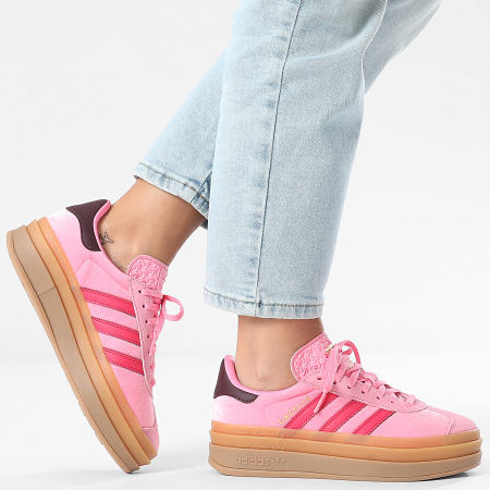 Adidas Originals - Zapatillas Mujer Gazelle Bold JR5964 Rosa Brillante Rojo Rubí Marrón