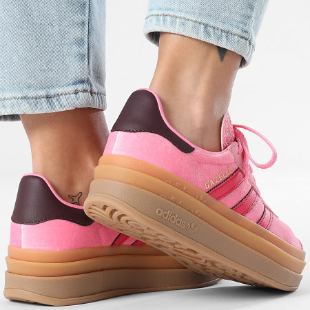 Adidas Originals - Zapatillas Mujer Gazelle Bold JR5964 Rosa Brillante Rojo Rubí Marrón