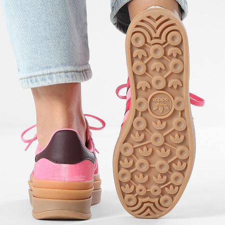 Adidas Originals - Zapatillas Mujer Gazelle Bold JR5964 Rosa Brillante Rojo Rubí Marrón