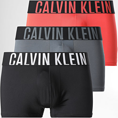 Calvin Klein - Intense Power Boxer Juego de 3 3775 Naranja Oscuro Gris Carbón Negro