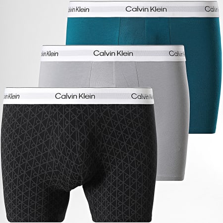 Calvin Klein - Juego de 3 calzoncillos 4567 Negro Azul Pato Gris