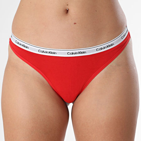 Calvin Klein - Set van 3 dames Icon Strings Logo QD5209E Roze Rood Houtskool Grijs Gevlekt