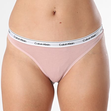 Calvin Klein - Set van 3 dames Icon Strings Logo QD5209E Roze Rood Houtskool Grijs Gevlekt