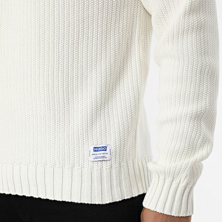 Hugo Blue - Pull Côtelé Sonnee 50551398 Beige Clair