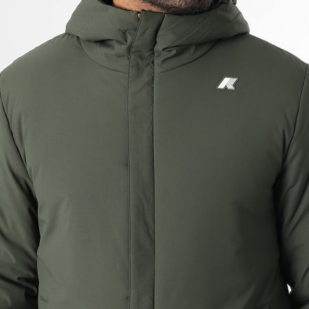 K-Way - Veste Zippée Capuche Réversible Jack St Warm K6128VW Noir Vert Kaki