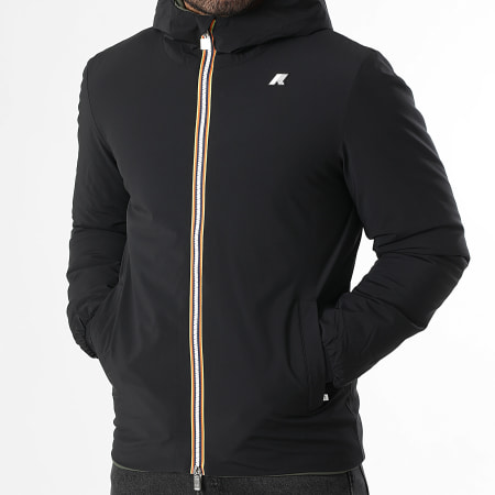 K-Way - Veste Zippée Capuche Réversible Jack St Warm K6128VW Noir Vert Kaki