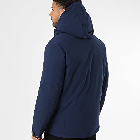 Kymaxx - Parka Capuche Unie Bleu Marine