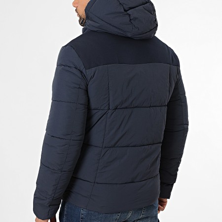 Kymaxx - Doudoune Capuche Unie Bleu Marine