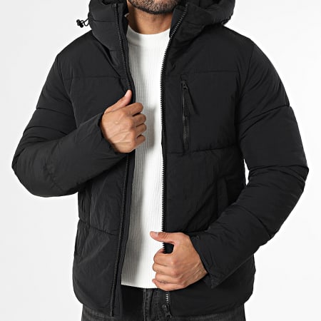 Kymaxx - Doudoune Capuche Unie Noir