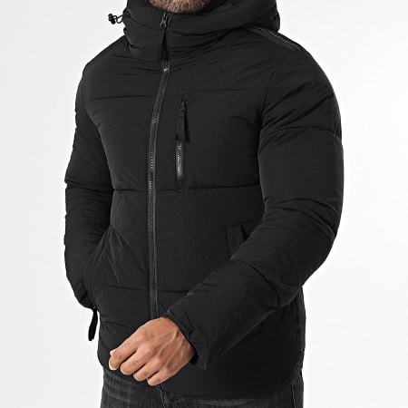 Kymaxx - Doudoune Capuche Unie Noir
