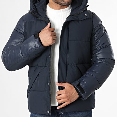Kymaxx - Chaqueta azul marino con capucha