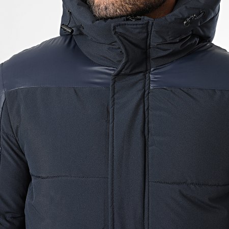 Kymaxx - Chaqueta azul marino con capucha