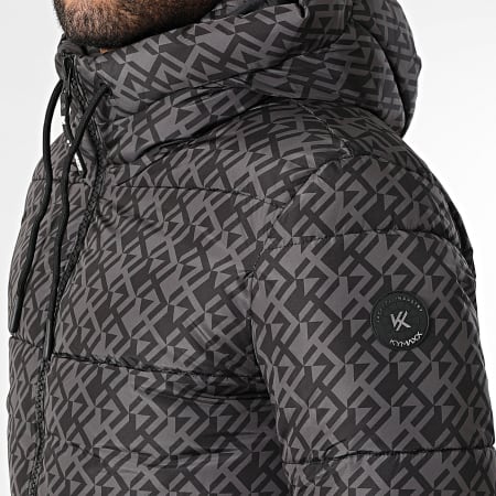 Kymaxx - Doudoune Capuche Gris Anthracite Noir