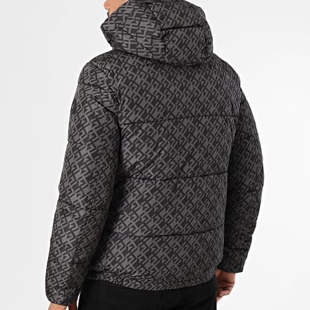 Kymaxx - Doudoune Capuche Gris Anthracite Noir