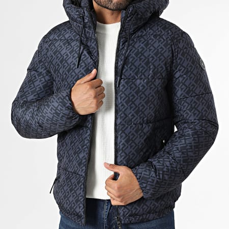 Kymaxx - Azul marino Negro Chaqueta con capucha