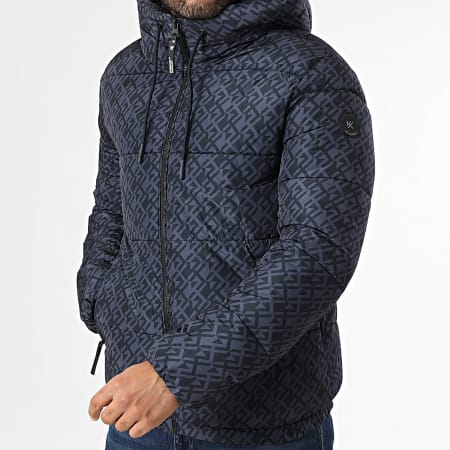 Kymaxx - Azul marino Negro Chaqueta con capucha