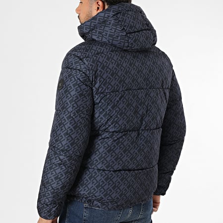 Kymaxx - Azul marino Negro Chaqueta con capucha