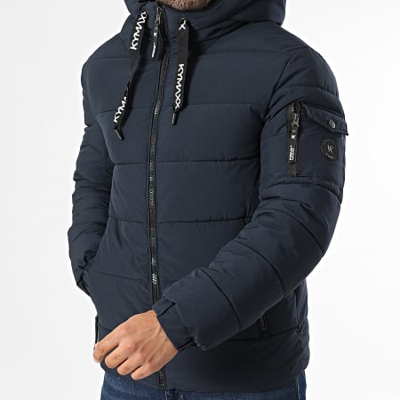 Kymaxx - Doudoune Capuche Bleu Marine