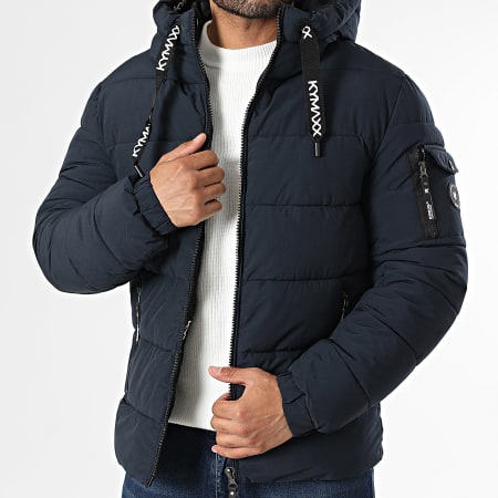 Kymaxx - Doudoune Capuche Bleu Marine