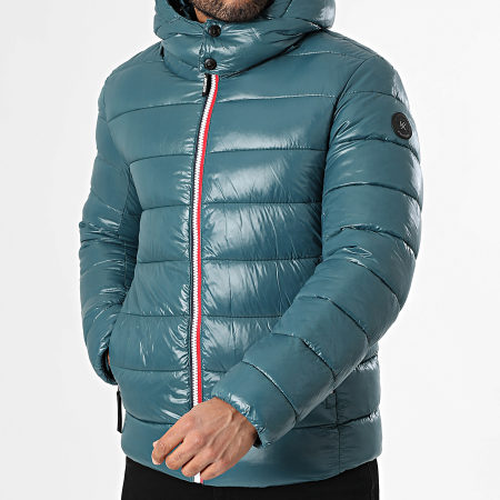 Kymaxx - Chaqueta con capucha azul pato