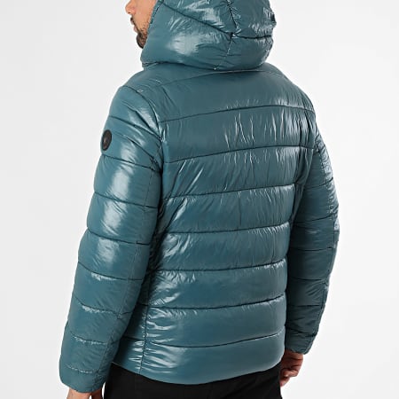 Kymaxx - Chaqueta con capucha azul pato