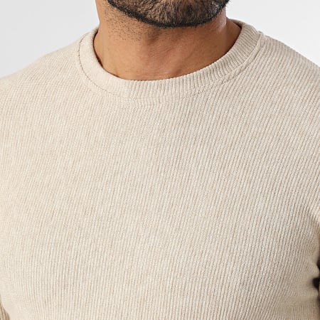 KZR - Tee Shirt Manches Longues Rib 061 Beige Chiné