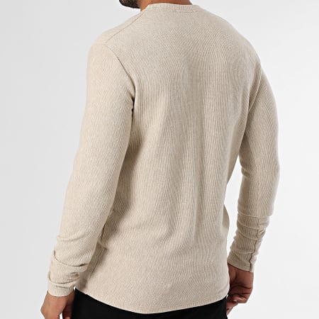 KZR - Tee Shirt Manches Longues Rib 061 Beige Chiné