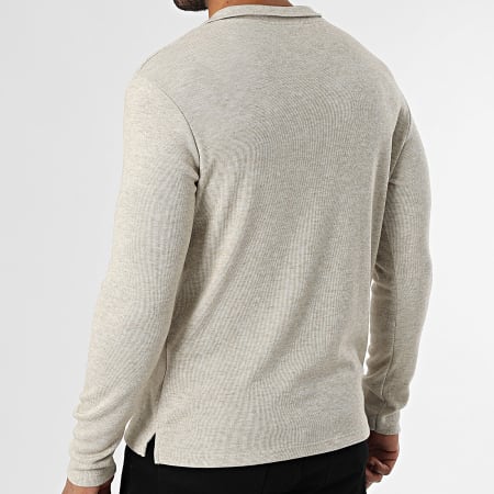 KZR - Polo de manga larga 063 Beige Chiné