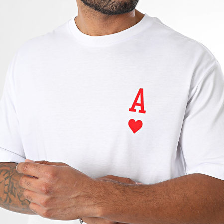 Luxury Lovers - Tee Shirt Oversize The Ace Of Hearts Rouge Blanc