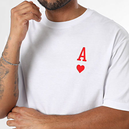 Luxury Lovers - The Ace Of Hearts Tee Shirt Rojo Espalda Blanca