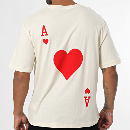 Luxury Lovers - Tee Shirt Oversize The Ace Of Hearts Rouge Back Beige
