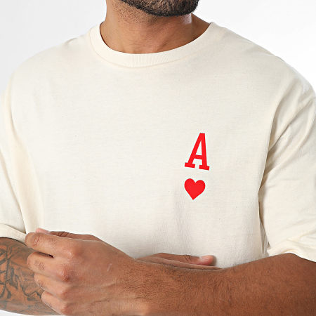 Luxury Lovers - Tee Shirt Oversize The Ace Of Hearts Rouge Back Beige