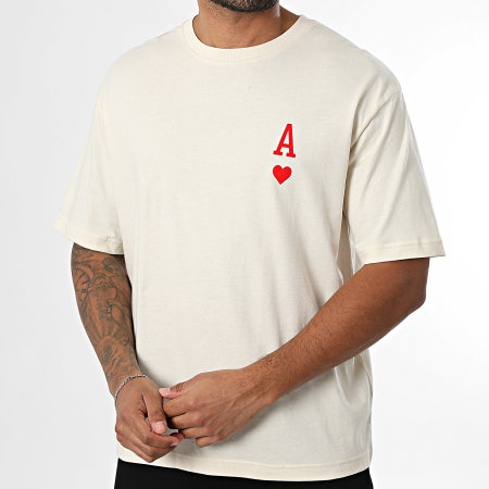 Luxury Lovers - Tee Shirt Oversize The Ace Of Hearts Rouge Back Beige