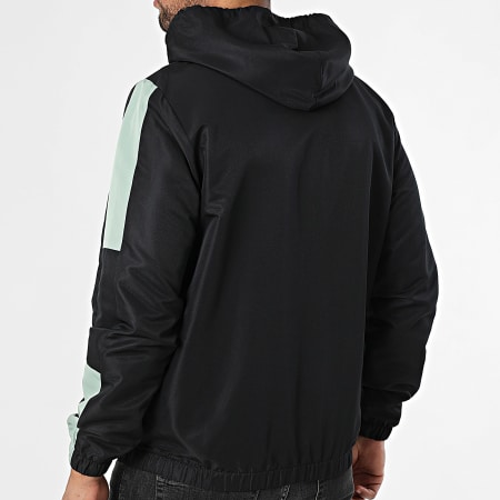 Sergio Tacchini - Giacca con Cappuccio a Zip a Strisce Prannie 40846 Nero Bianco Verde