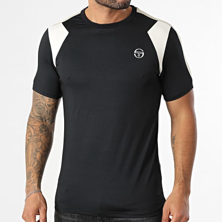 Sergio Tacchini - Tee Shirt A Bande Apice 41154 Nero Beige