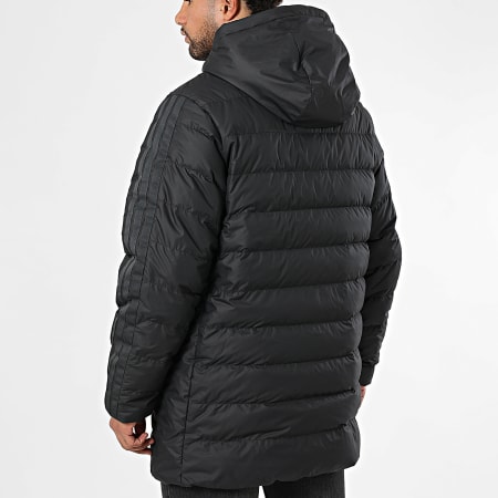 Adidas Sportswear - Doudoune Capuche Longue A Bandes Essential 3 Stripes JM4061 Noir