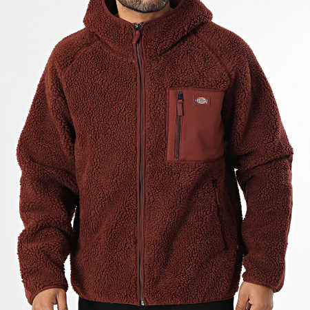 Dickies - Chaqueta polar con cremallera Central High Pile A87NV Burdeos