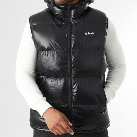 Schott NYC - Columbus 2V Chaqueta sin mangas con capucha Negro