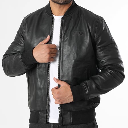 Schott NYC - Veste Bomber En Cuir Bomb Basic Noir