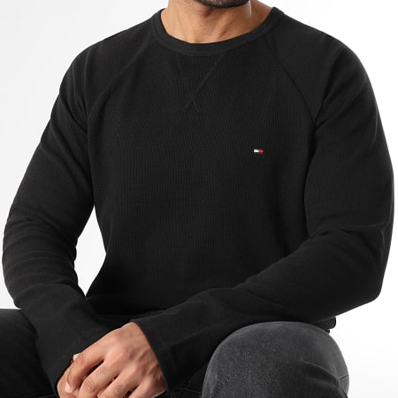 Tommy Hilfiger - Tee Shirt Manches Longues Waffle 3816 Noir