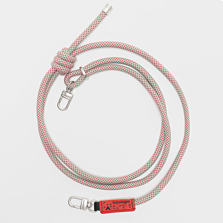 Topologie - 8mm Rope Webbing Light Blue Beige Red