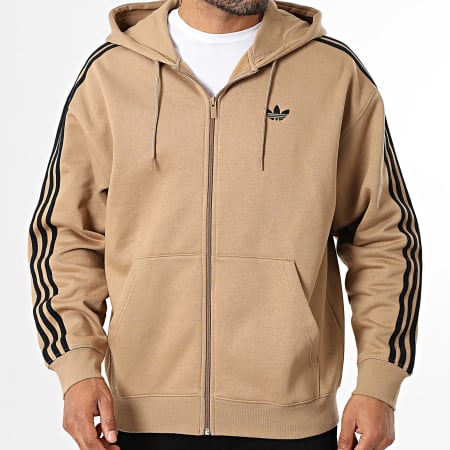 Adidas Originals - Zipped Sweatshirt with Hood Baggy JX1548 Camel