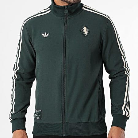 Adidas Sportswear - Veste Zippée A Bandes Juventus Icon JM9449 Vert Foncé