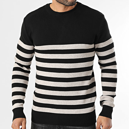 Armita - Maglione a righe 186 Black Taupe