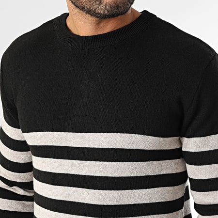 Armita - Maglione a righe 186 Black Taupe