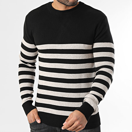 Armita - Maglione a righe 186 Black Taupe